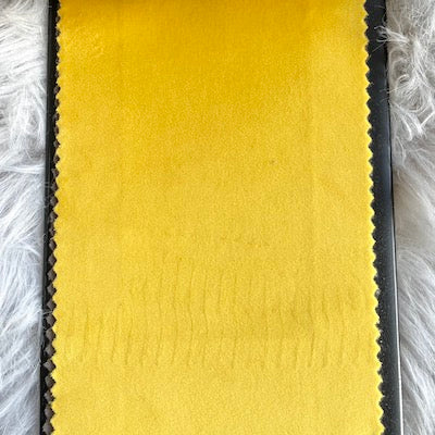 Ochre velvet fabric sample for making the baby swings